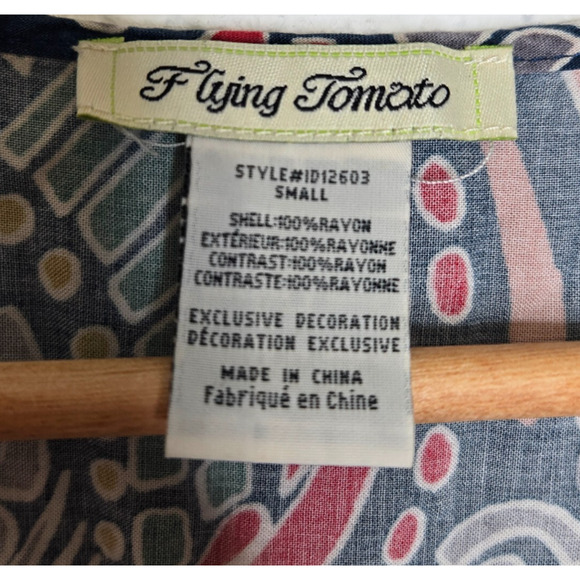 Vintage Flying Tomato Dress Small Embroidered Festival Boho Butterfly Sleeve - Picture 3 of 7